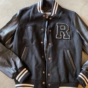 Roots varsity leather jacket